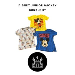 Disney Mickey Mouse T-Shirt Trio - Yellow, White, Blue
